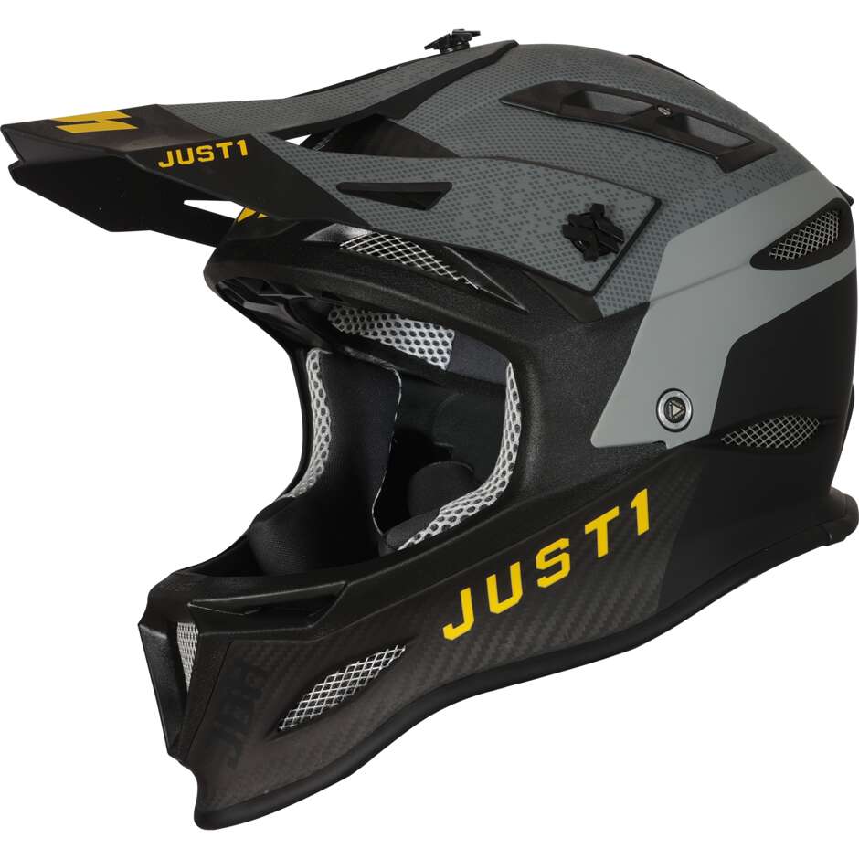 Just1 JDH MTB Integral Fahrradhelm + Mips Dual Grey Fluo Yellow Carbon Matt