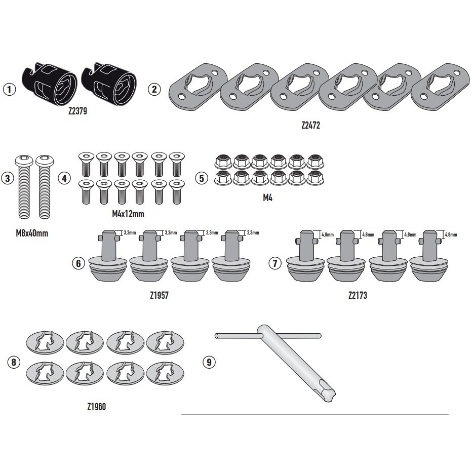 Kappa 09RKITK Rapid Release Kit to Transform Side Frames into a Quick Release Frame