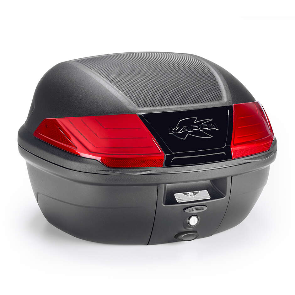 Kappa K400 40 LT MONOLOCK Topcase für Motorrad/Roller. Schwarz Rote Reflektoren