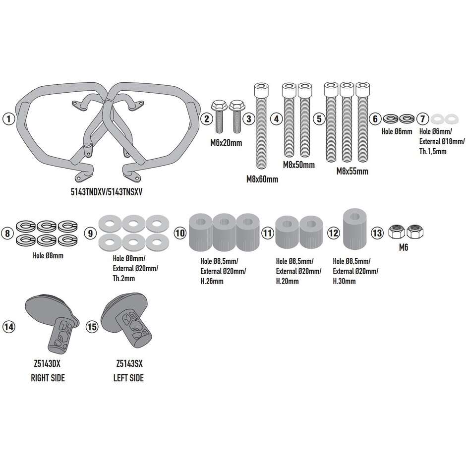 Kappa KN5143SL SILVER Crash Bars for BMW R 1300 GS (2024-2025)
