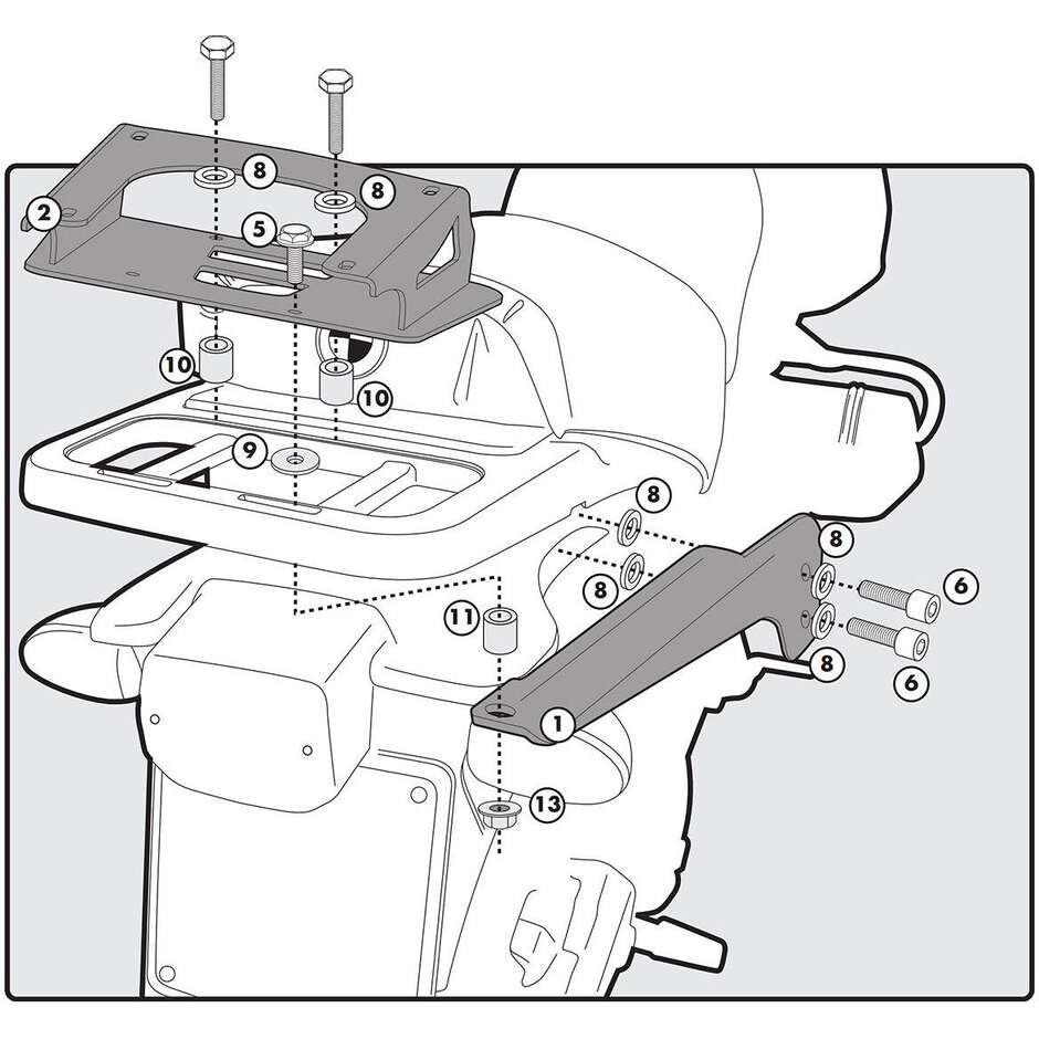 Kappa KR694 Monokey Top Case Rear Rack for BMW R 1100 GS (94-99); R 1150 GS (00-03)