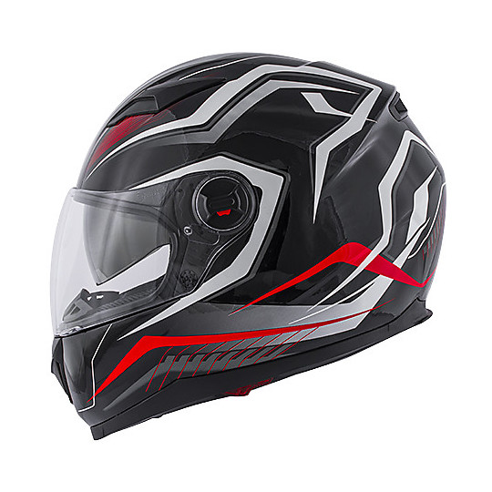Kappa KV-27 Full Face Motorcycle Helmet Denver Black Red Opaque