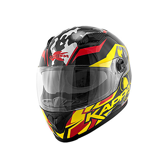 Kappa KV-27 Full Face Motorcycle Helmet Denver Skull Free Ride Yellow