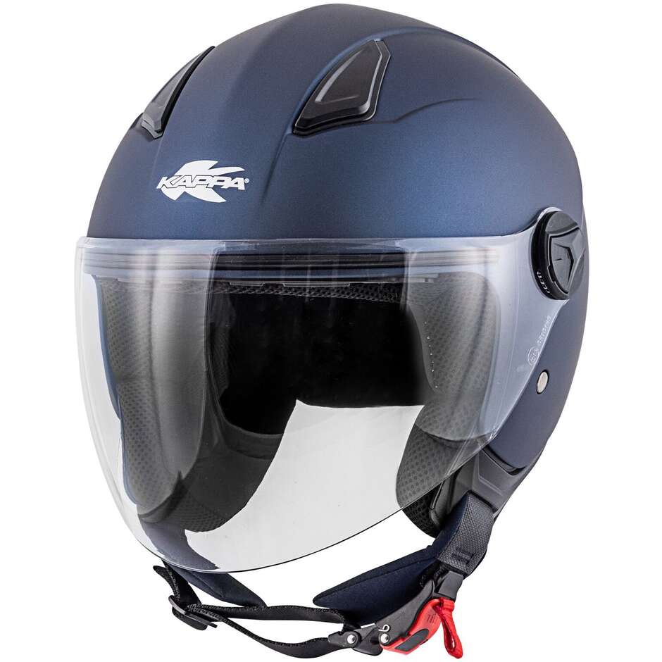 Kappa KV28S Jet Motorcycle Helmet Single Color Blue