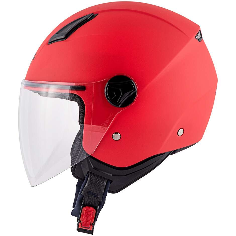 Kappa KV28S Jet Motorcycle Helmet Single Color Red