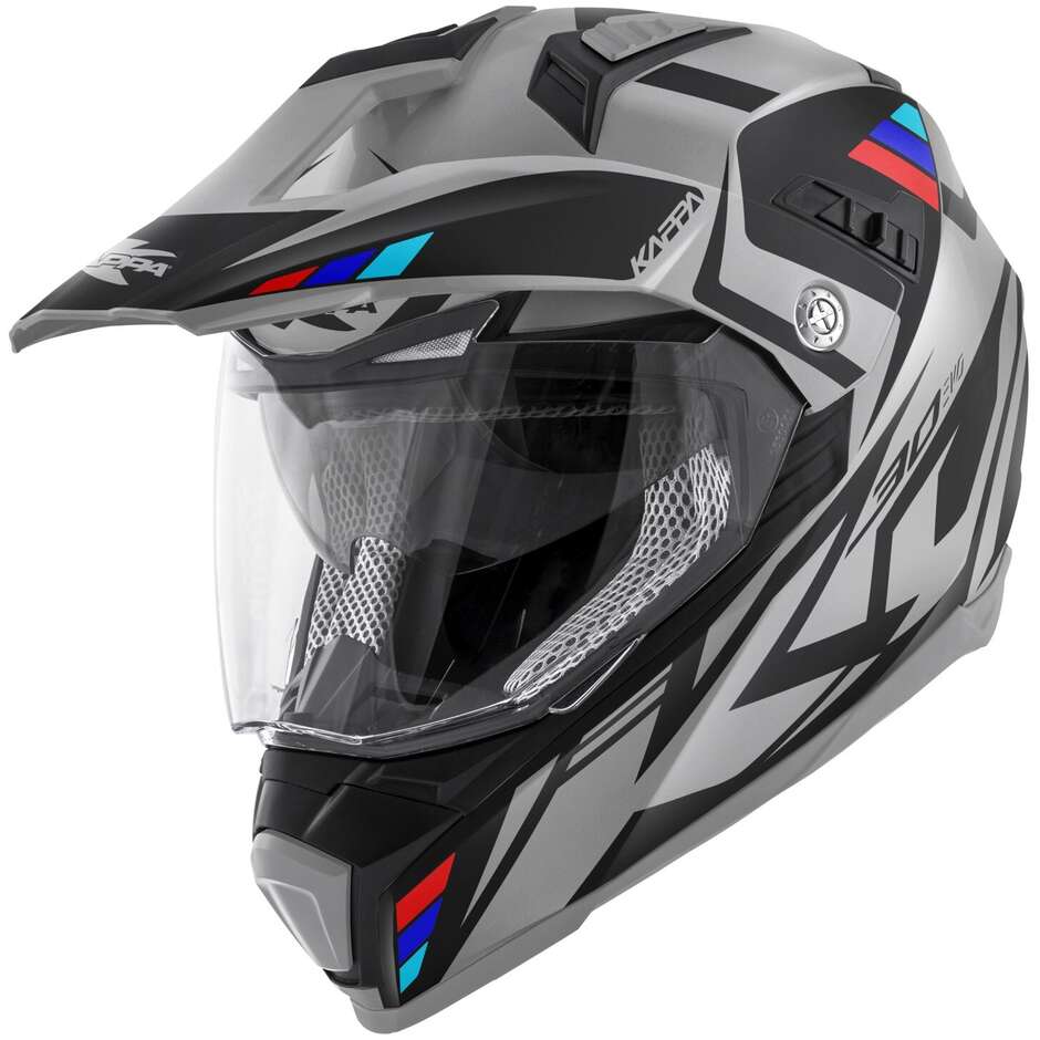 Kappa KV30R GRAYER Enduro Motorcycle Helmet Gray black