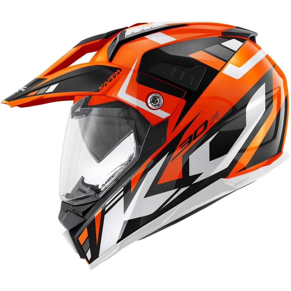 Kappa KV30R GRAYER Enduro Motorcycle Helmet Orange Black