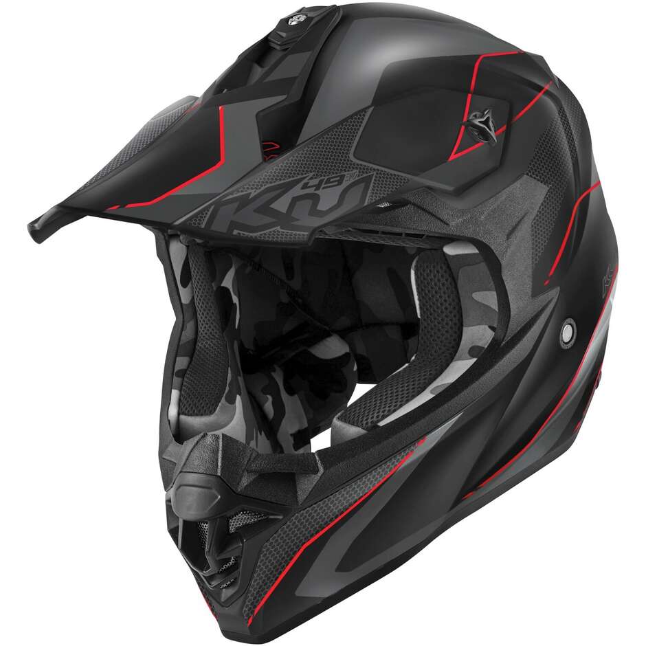 Kappa KV49 EVO CHASER Cross Motorcycle Helmet Black Gray Red