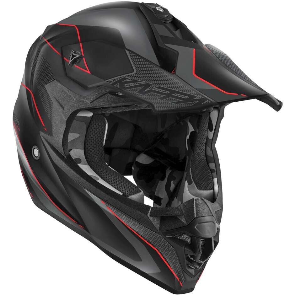 Kappa KV49 EVO CHASER Cross Motorcycle Helmet Black Gray Red