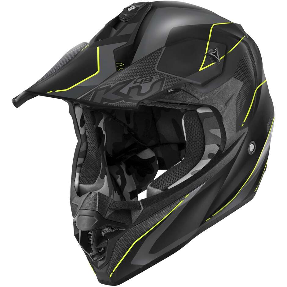 Kappa KV49 EVO CHASER Cross Motorcycle Helmet Black Gray Yellow