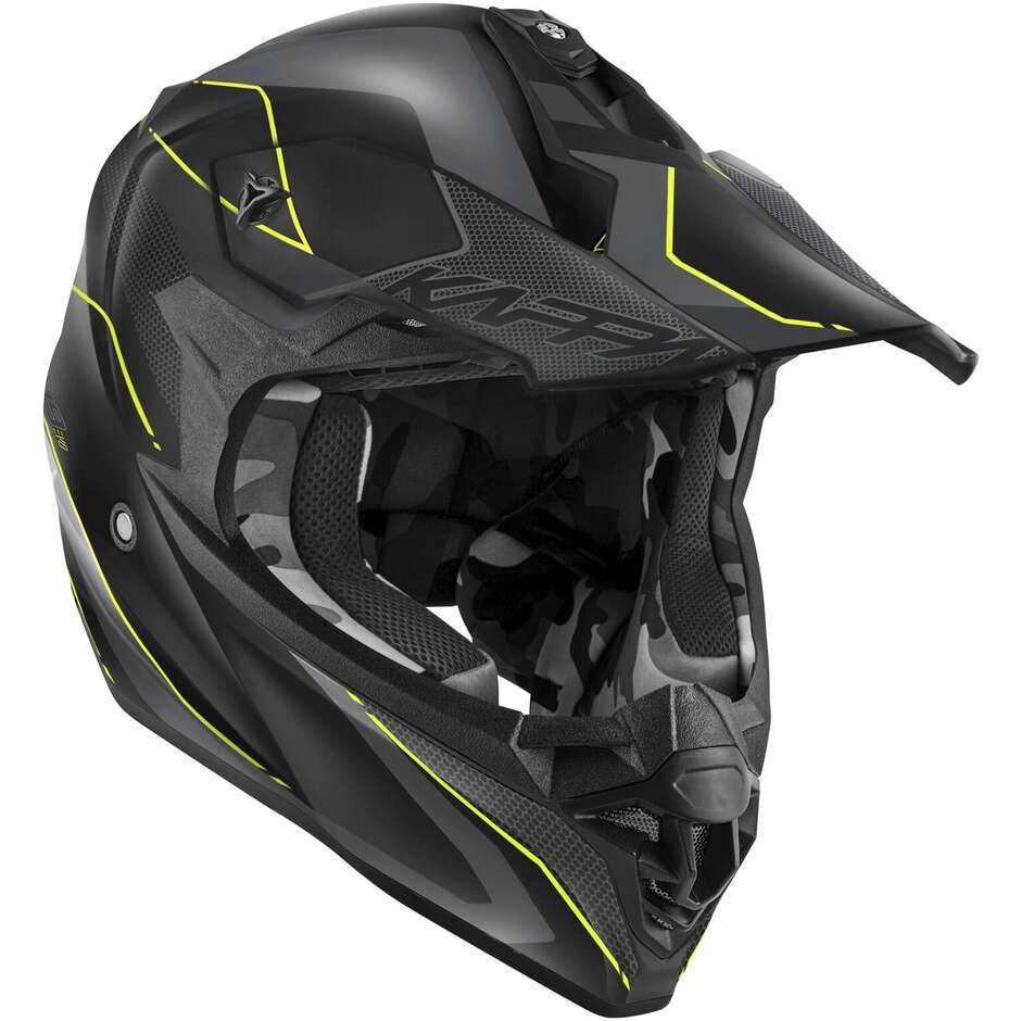 Kappa KV49 EVO CHASER Cross Motorcycle Helmet Black Gray Yellow