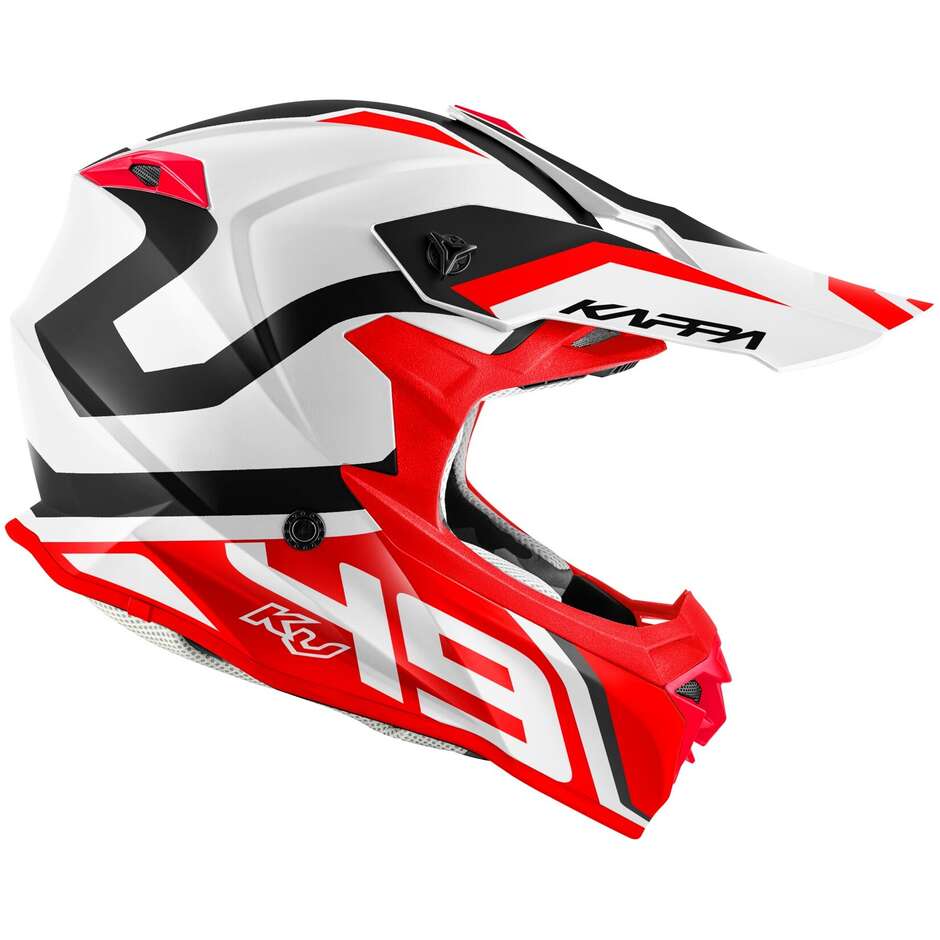 Kappa KV49 R GREAT White Red Black Moto Cross Helmet