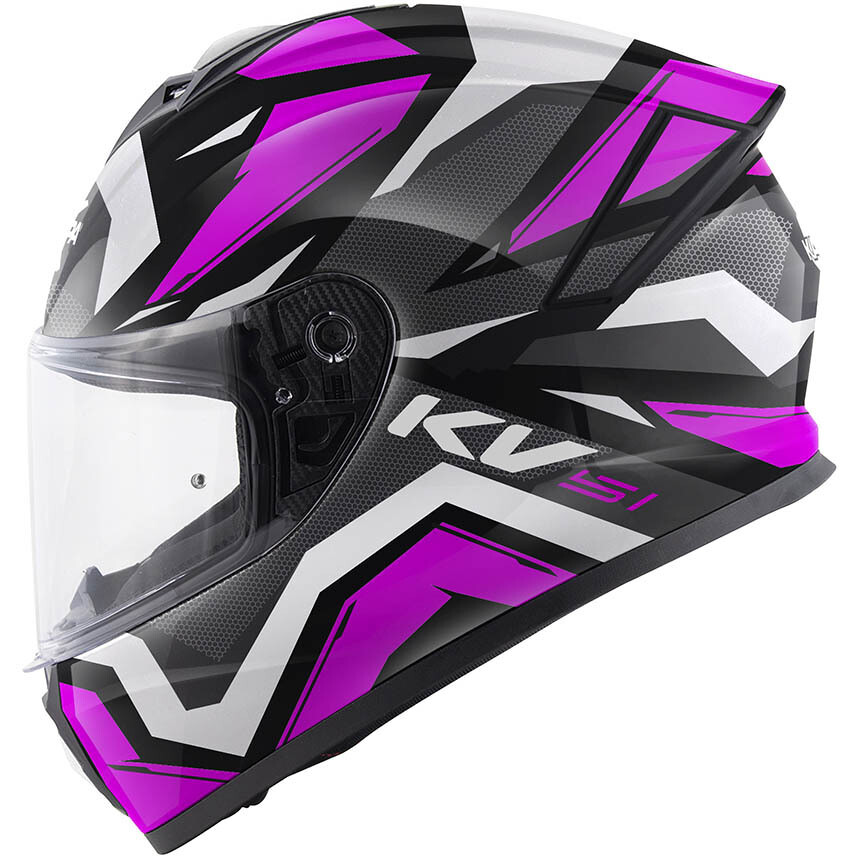 Kappa KV51 INSERT Integralhelm für Motorräder, Schwarz, Fuchsia, Weiß, Grau