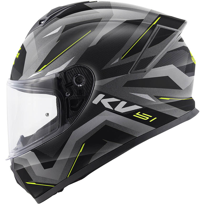 Kappa KV51 INSERT Integralhelm für Motorräder, Titan, Schwarz, Grau, Fluoreszierendes Gelb