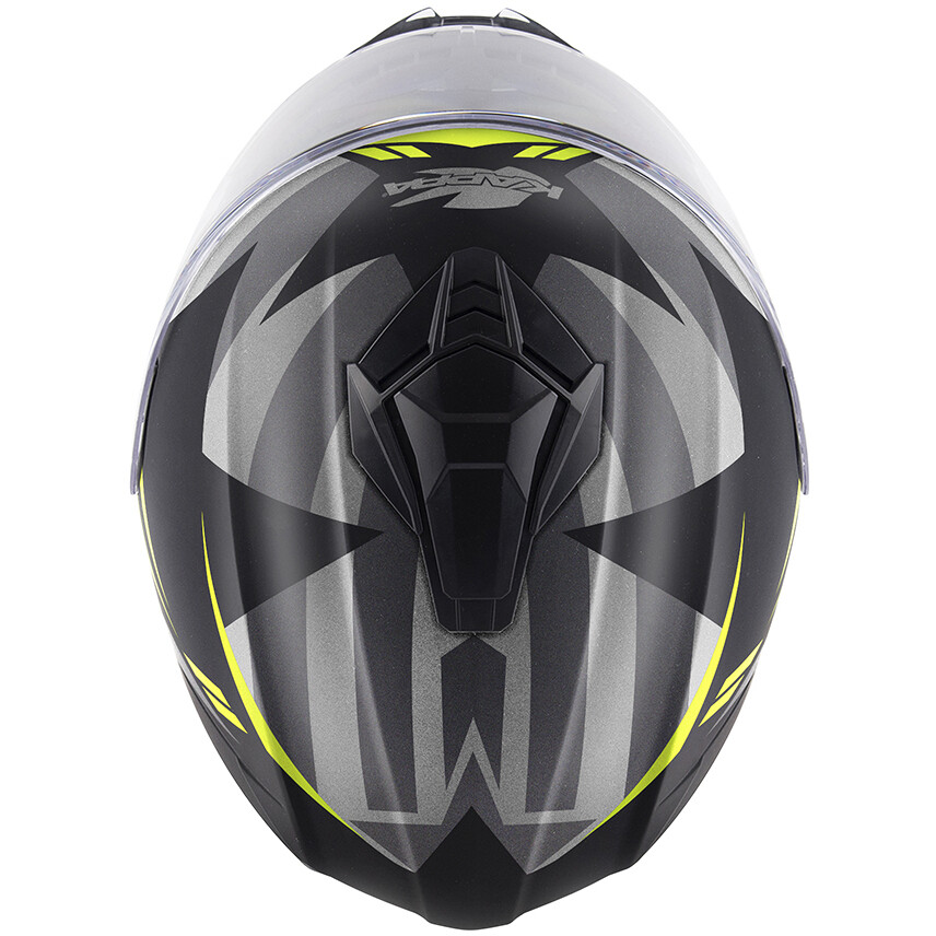 Kappa KV51 ZENITH Integralhelm für Motorräder, Schwarz, Titan, Gelb