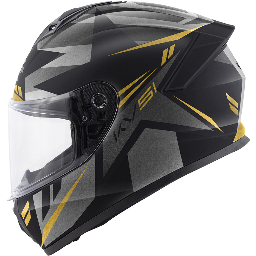 Kappa KV51 ZENITH Integralhelm für Motorräder, Schwarz, Titan, Gold