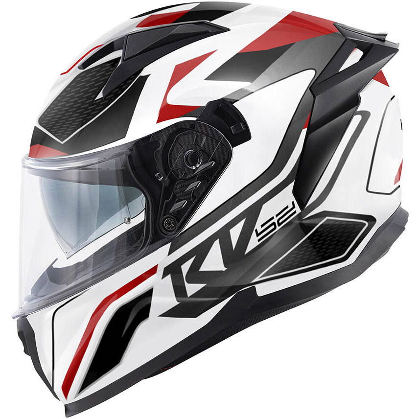 Kappa KV52 ATLANTIC Full Face Motorcycle Helmet Gloss White Red Black Titanium