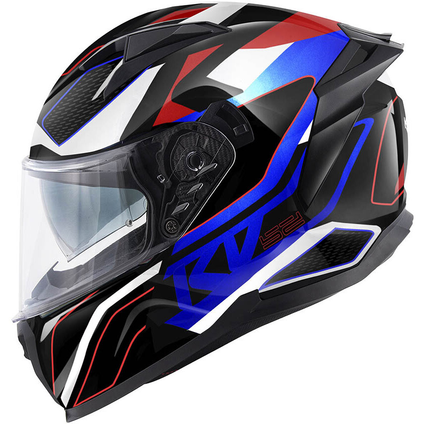 Kappa KV52 ATLANTIC Integralhelm für Motorräder, Matt Schwarz Metallic Blau Weiß Rot