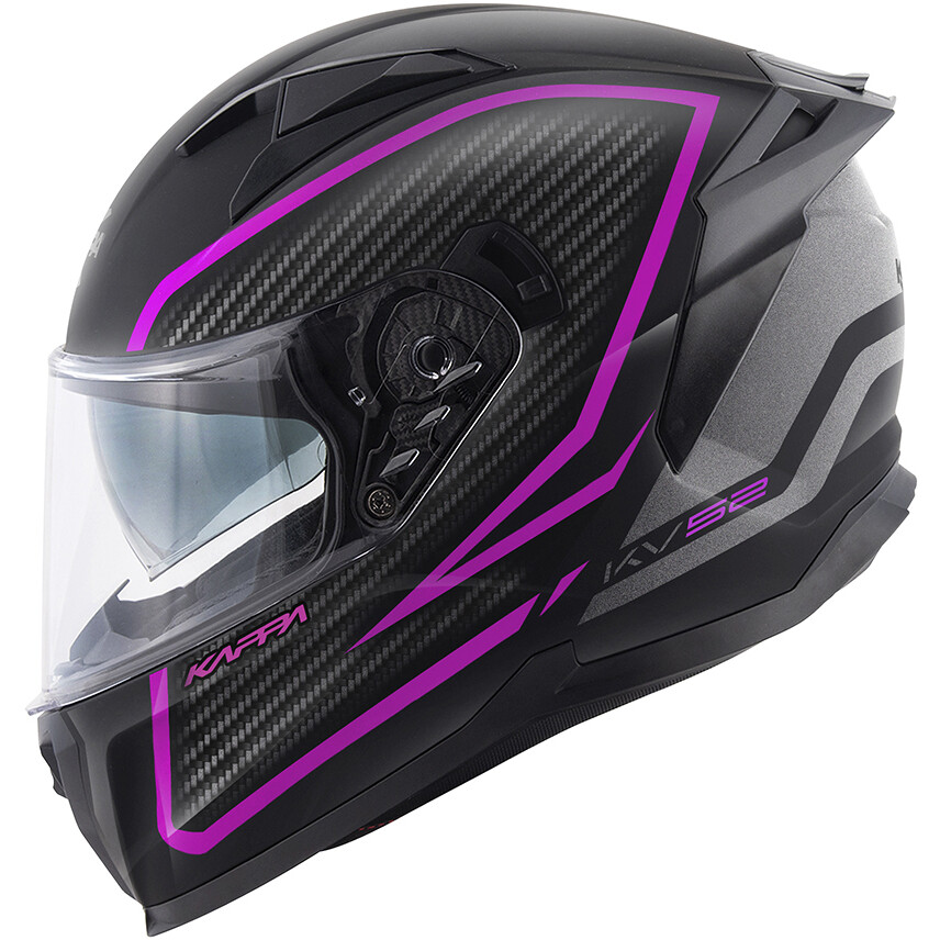 Kappa KV52 KRONOS Integralhelm Motorradhelm Schwarz Titan Fuchsia