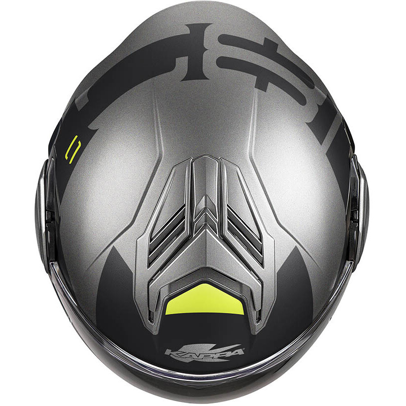 Kappa KV55F YORK Modular Motorcycle Helmet P/J Titanium Black Fluorescent Yellow