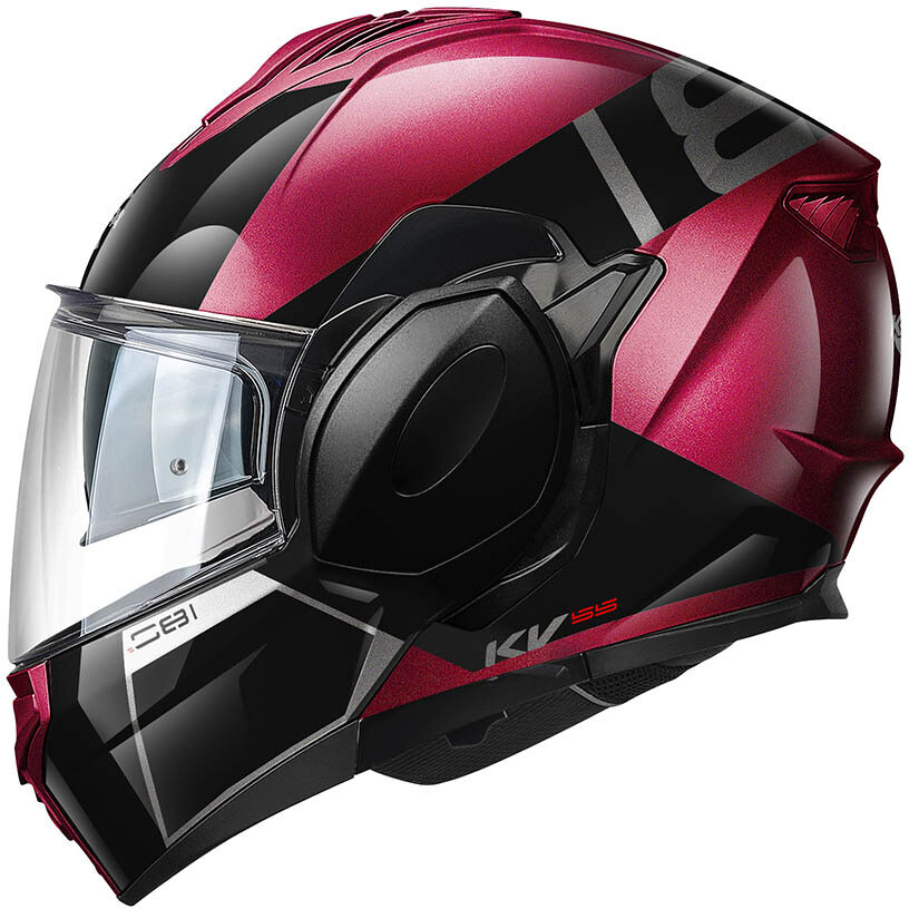 Kappa KV55F YORK Modular-Motorradhelm P/J Bordeaux Schwarz Titan