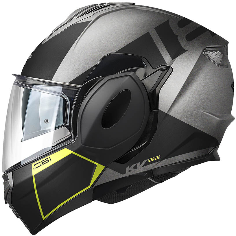 Kappa KV55F YORK Modular-Motorradhelm P/J Titan Schwarz Fluoreszierendes Gelb