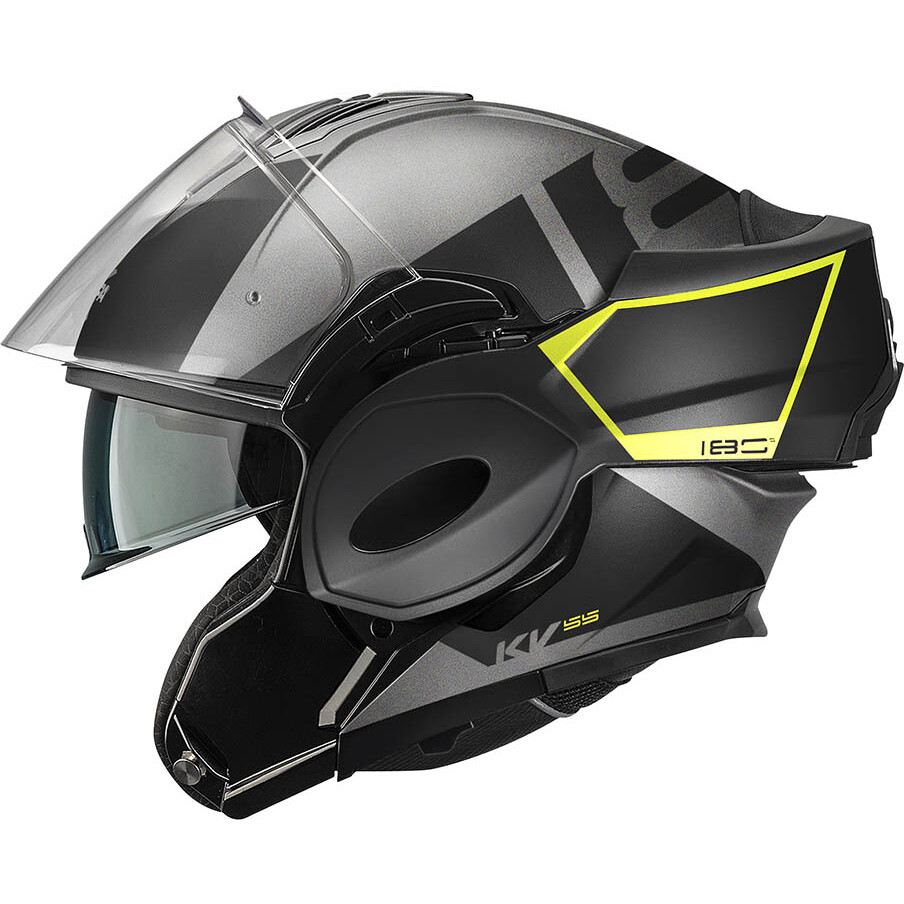 Kappa KV55F YORK Modular-Motorradhelm P/J Titan Schwarz Fluoreszierendes Gelb