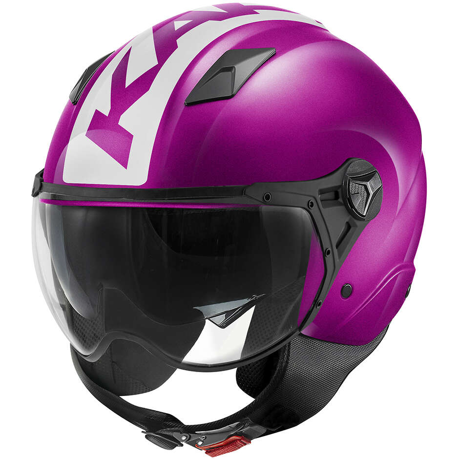 Kappa KV57 STRIKER Jet-Motorradhelm, glänzend lila-weiß