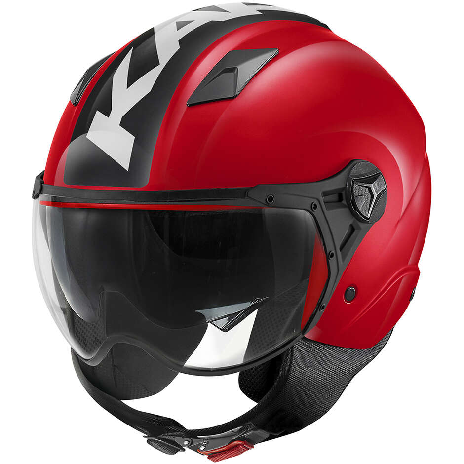 Kappa KV57 STRIKER Jet-Motorradhelm, glänzend rot-weiß