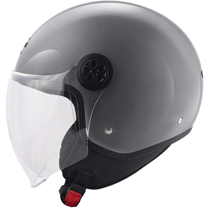 Kappa KV59 Demi-Jet Motorradhelm, glänzend grau