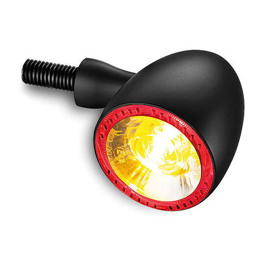 Micro Bullet LED Blinker E-geprüft, Schwarz Mit Getöntem Glas, Paar
