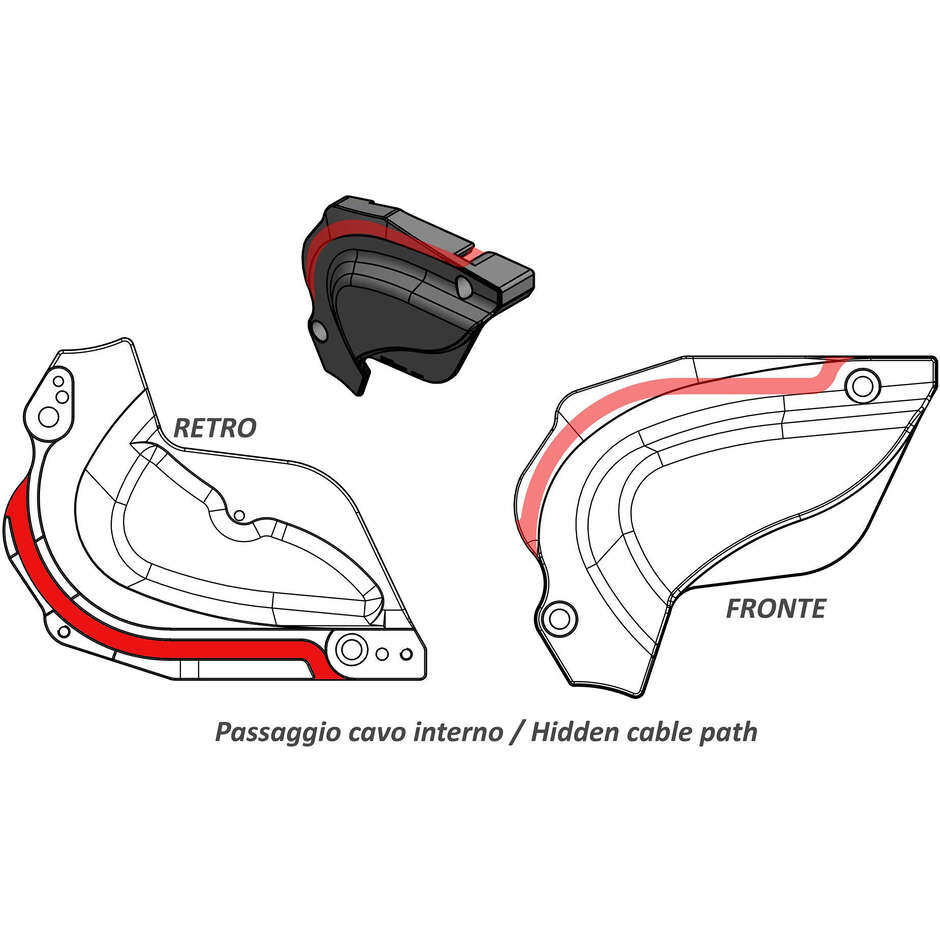 Kettenradabdeckung CP169 Ducati Multistrada 950 CNC Racing Rot