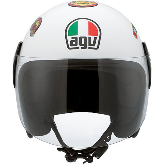 Kinder Motorrad Helm Jet AGV Junior Open Top Valentine Symbole mit Aufkleber