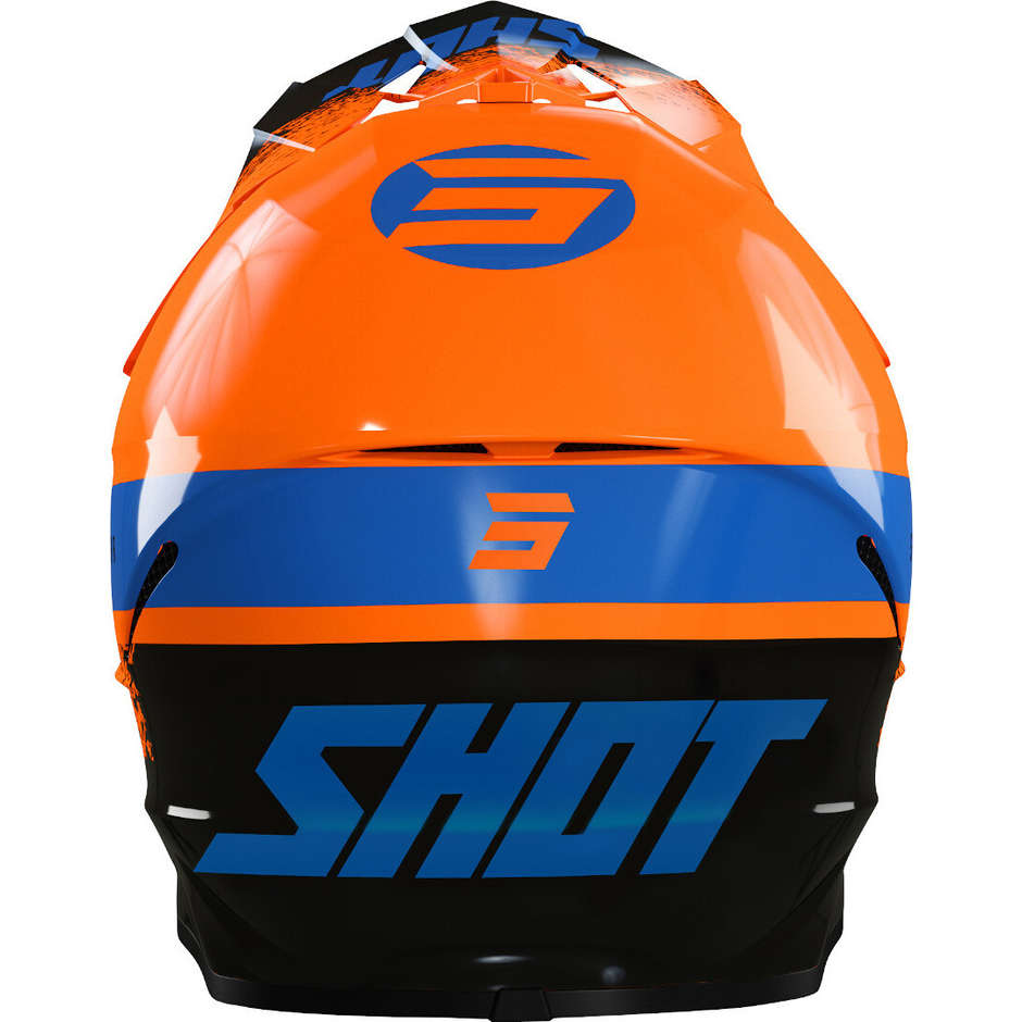 Kinderhelm Moto Cross Enduro Shot FURIOUS ROLL Kid Glossy Blue Orange