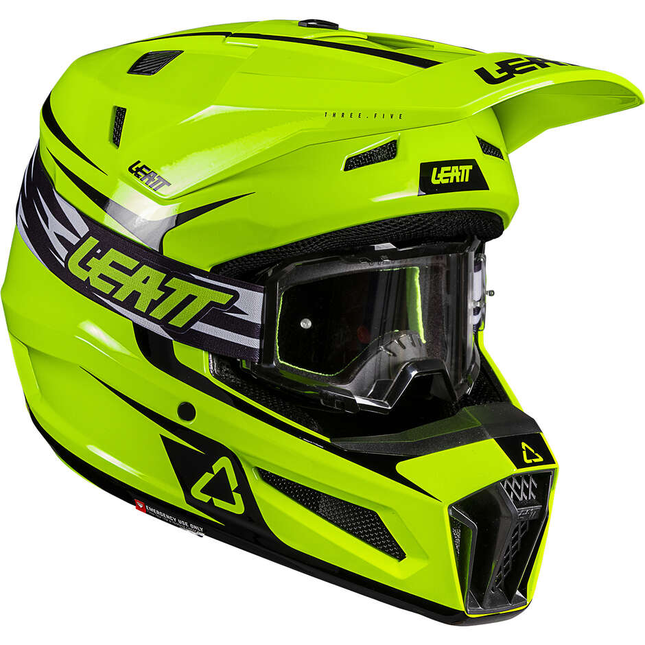 KIT 3.5 Casque de moto Leatt V26 Jaune fluo