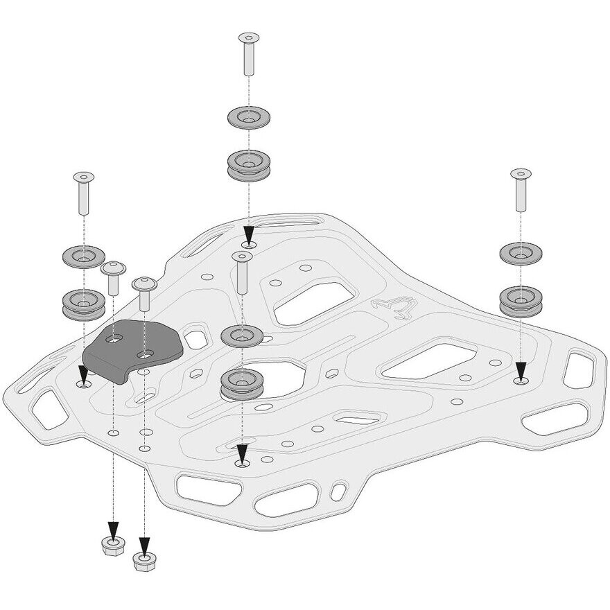 Kit Adattatore Per Portapacchi ADVENTURE-RACK Sw-Motech GPT.00.152.35100/B per TRAX ADV / ION / EVO