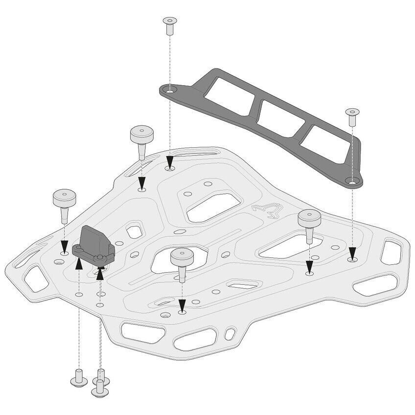Kit Adattatore Per Portapacchi ADVENTURE-RACK Sw-Motech GPT.00.152.35300/B per GIVI / KAPPA Monolock 