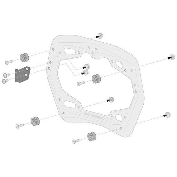 Kit Adattatore Per Telaio Laterale Pro Argento KFT taglia un