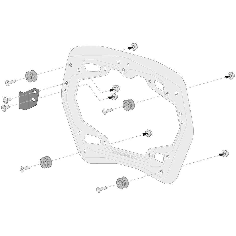 Kit Adattatore Per Telaio Laterale Pro Argento Sw-Motech KFT.00.152.35100 Per Per 2 valigie