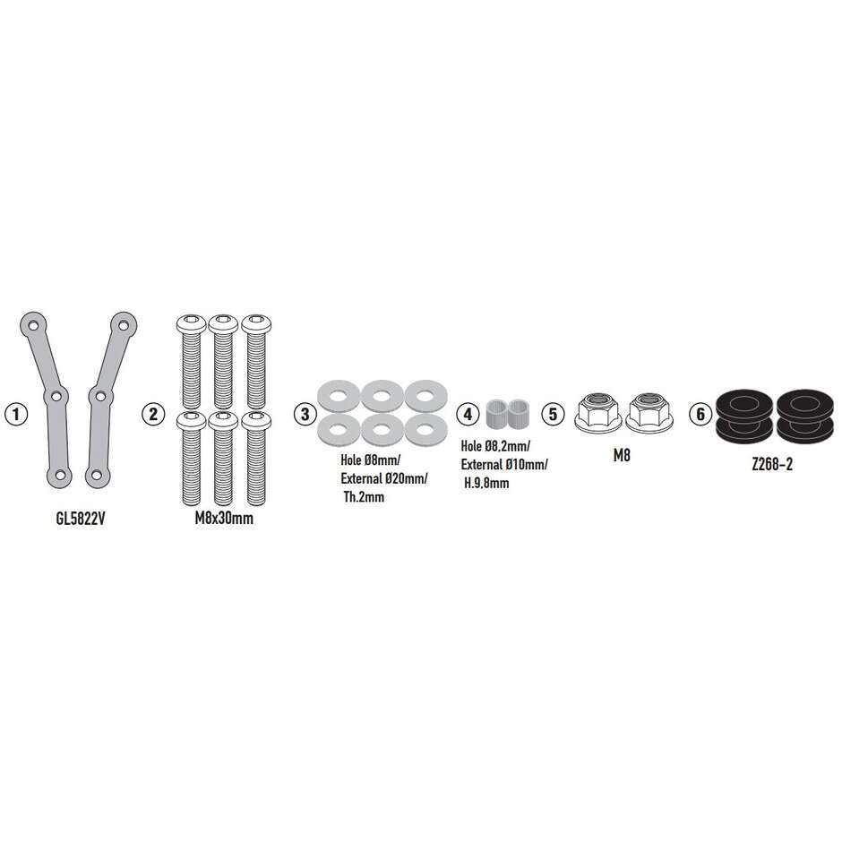 Kit Attacchi Parabrezza Kappa D6125KITK Per KYMCO SKYTOWN 125 (2024-2025)