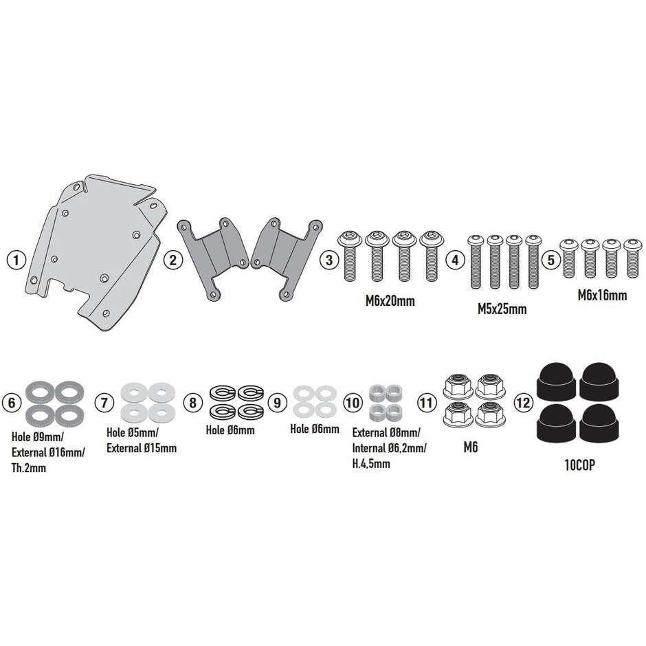 Kit Attacchi Per Cupolino 4137AK Per KAWASAKI Z900 (20 taglia un