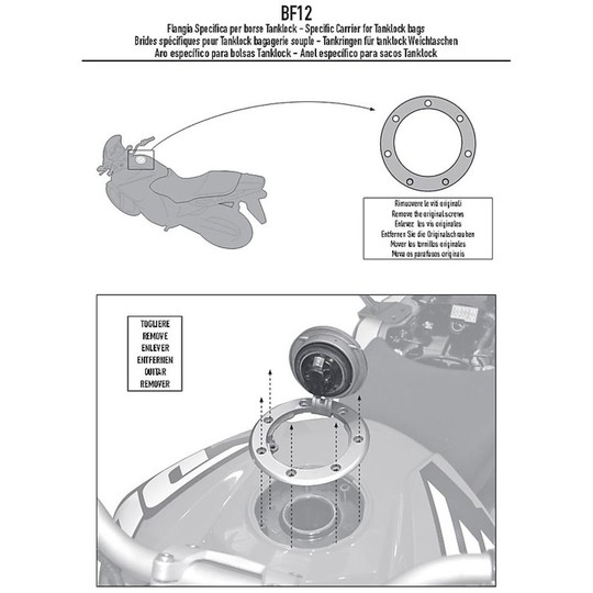 Kit Attacco Per Borsa Givi BF12 Per Tanklock