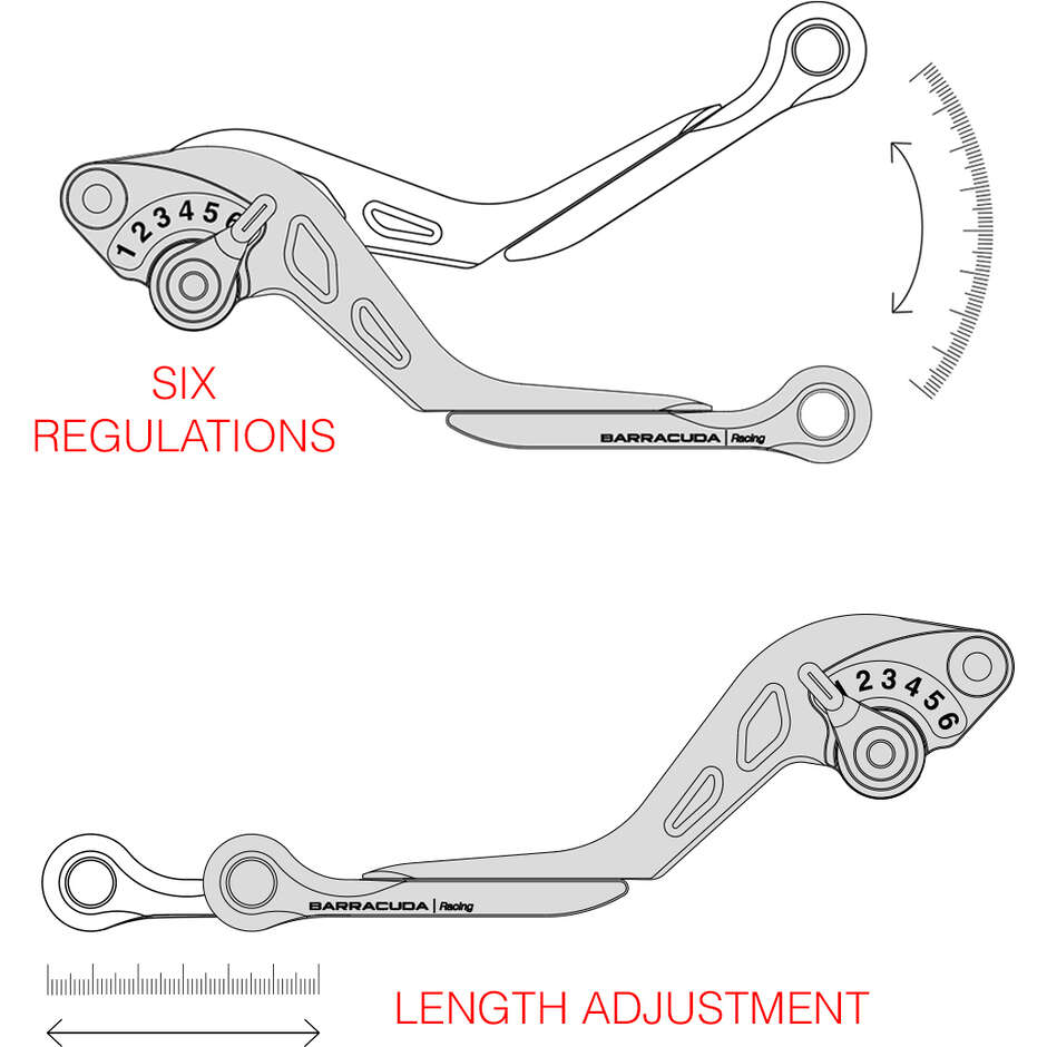 Kit Brake Lever - Clutch Barracuda jointed Black Honda Hornet 600 / CBR 600F 07-13
