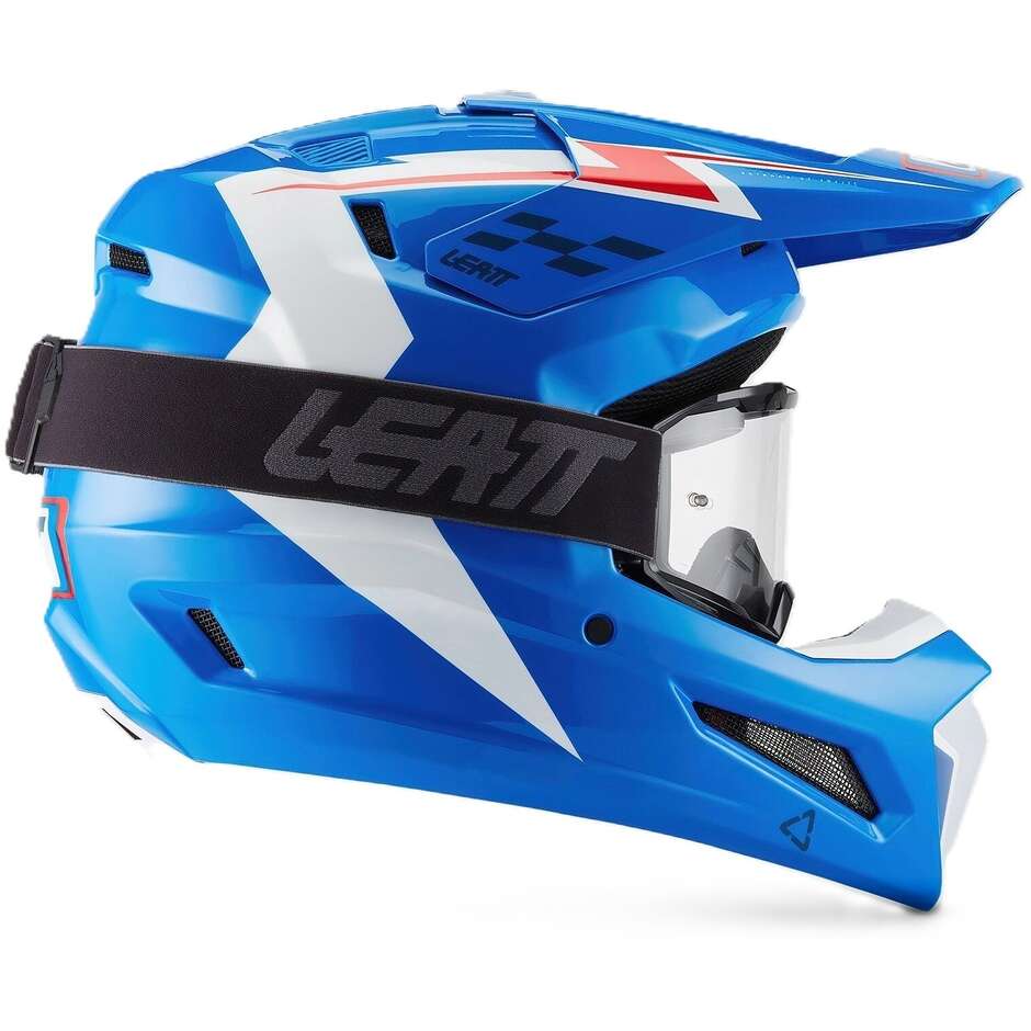 Kit Casco Moto Cross Leatt 3.5 Blu