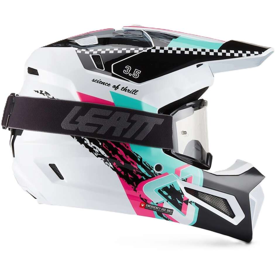 Kit Casco Moto Cross Leatt 3.5 Rosa