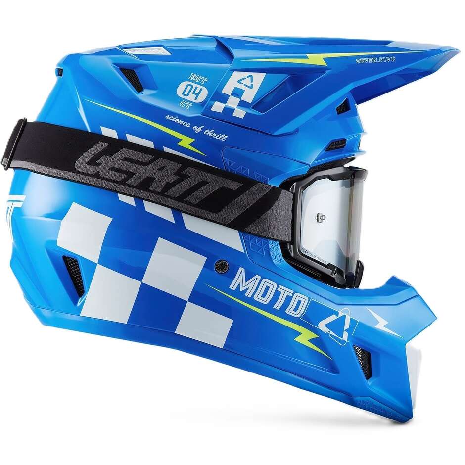 Kit Casco Moto Cross Leatt 7.5 Blu