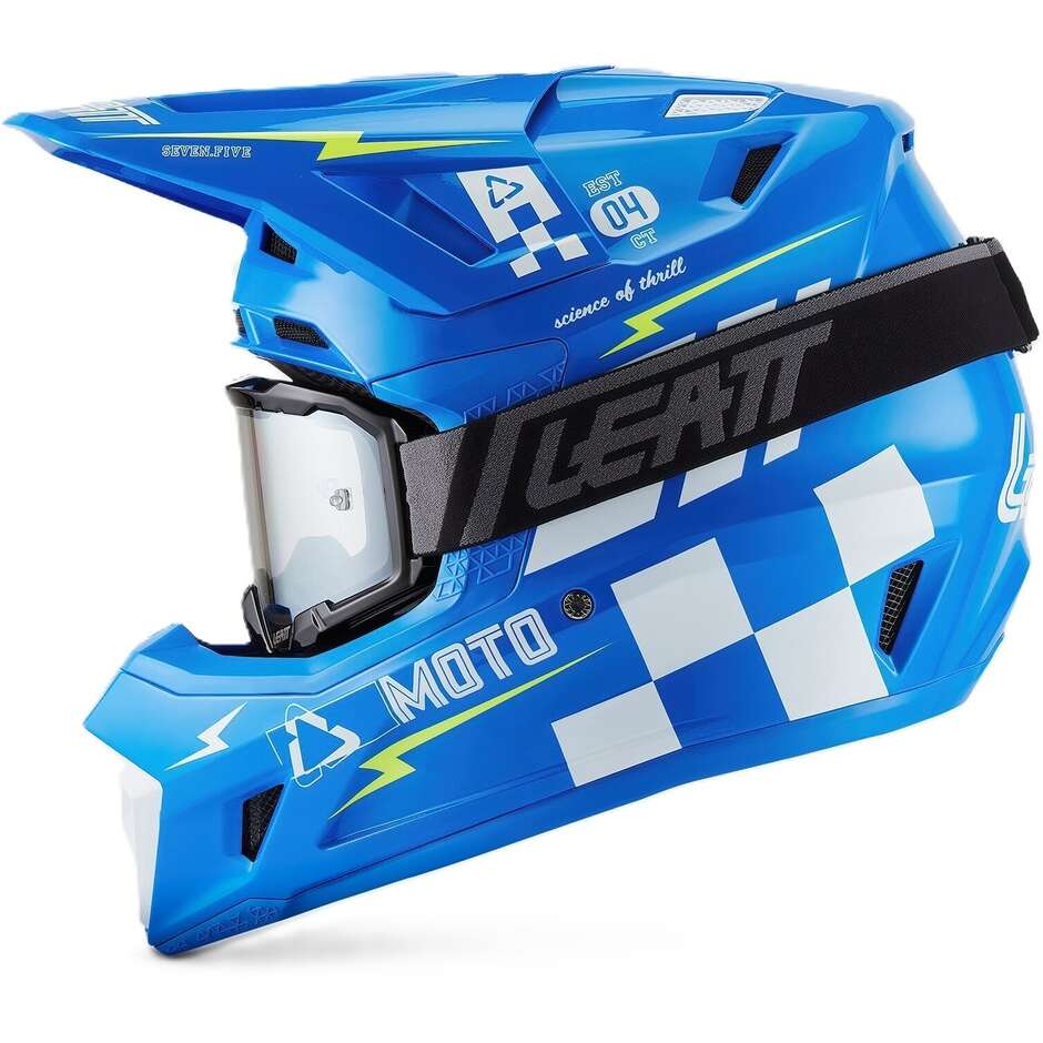 Kit Casco Moto Cross Leatt 7.5 Blu
