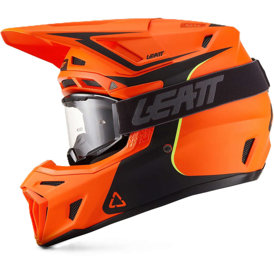 Kit Casco Moto Cross Leatt 8.5 Arancione