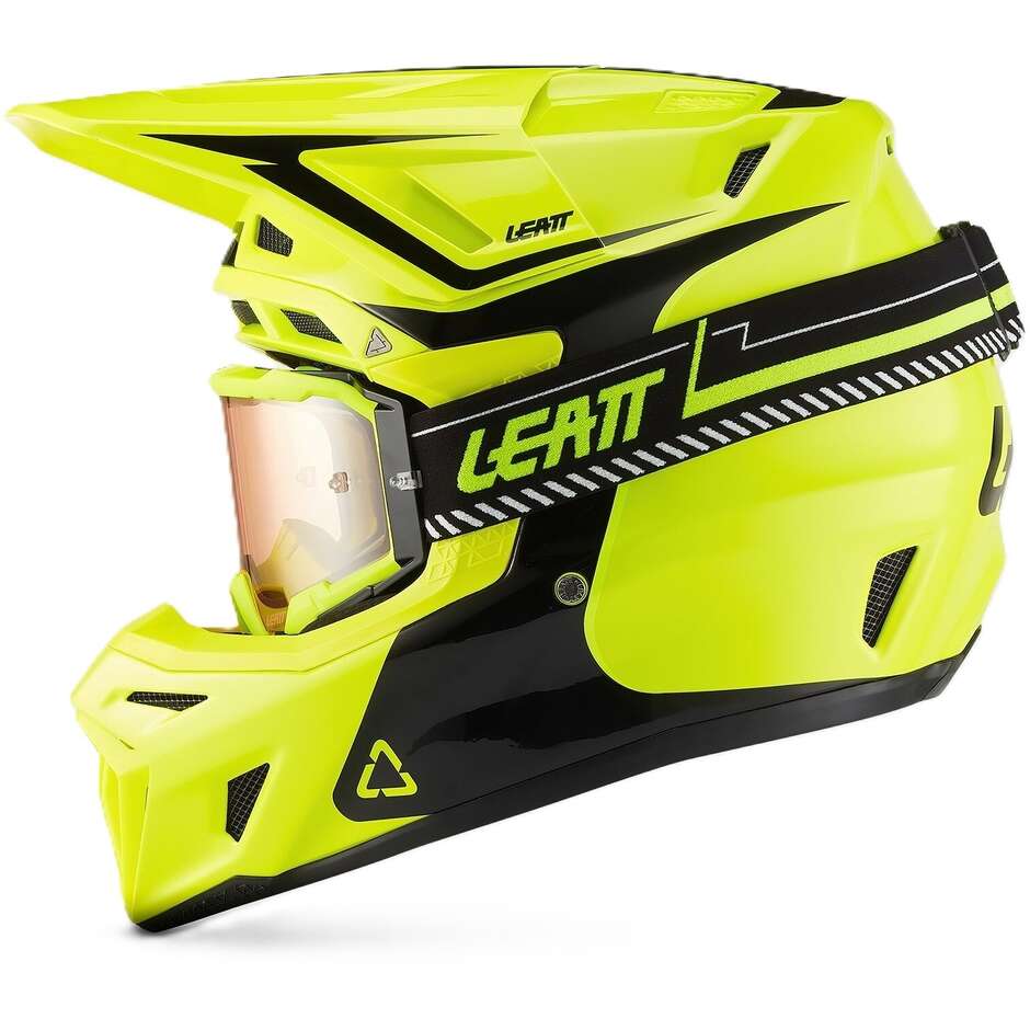 Kit casque de motocross jaune Leatt 8.5