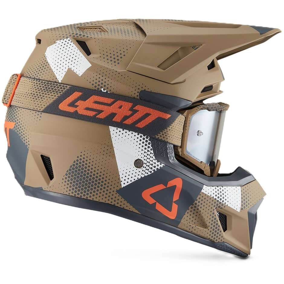 Kit casque de motocross Leatt 7.5 marron